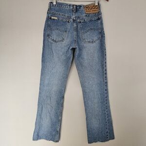 Vintage y2k MUDD high rise bootcut jeans medium wash raw hem cotton size 4 / 5